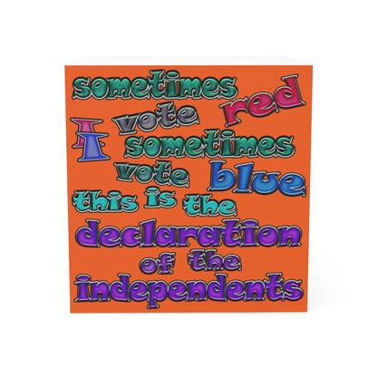 declaration of the independents - note cube (orange)