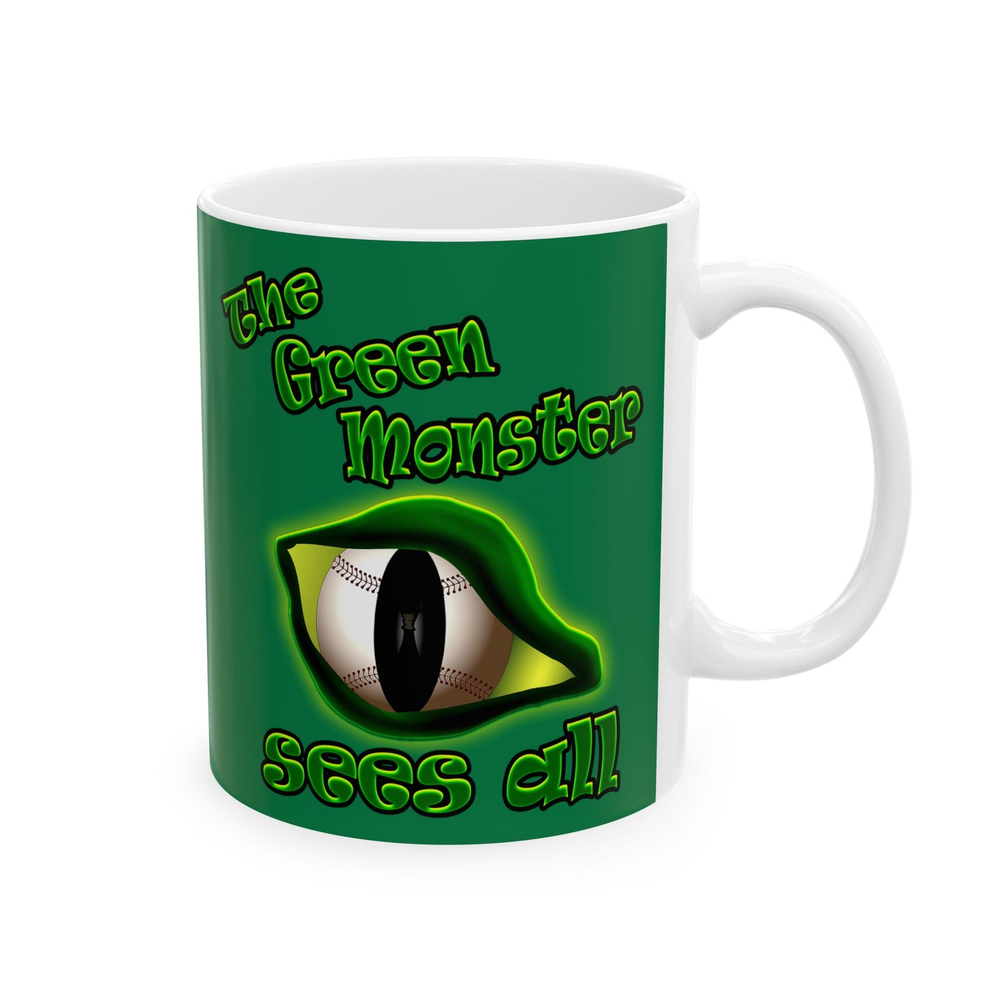 green monster - White Mug (dark green)
