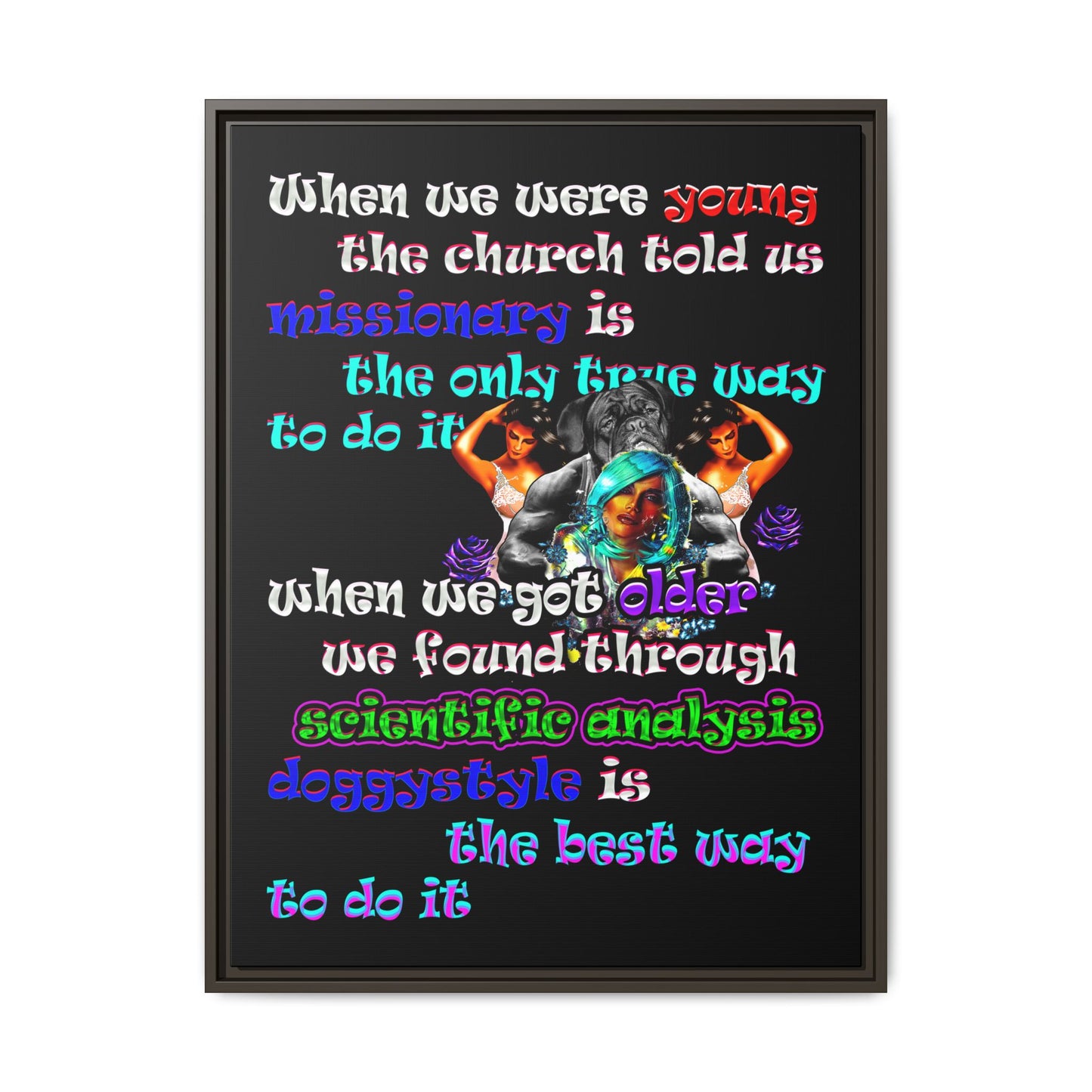 doggystyle - framed canvas art (black)