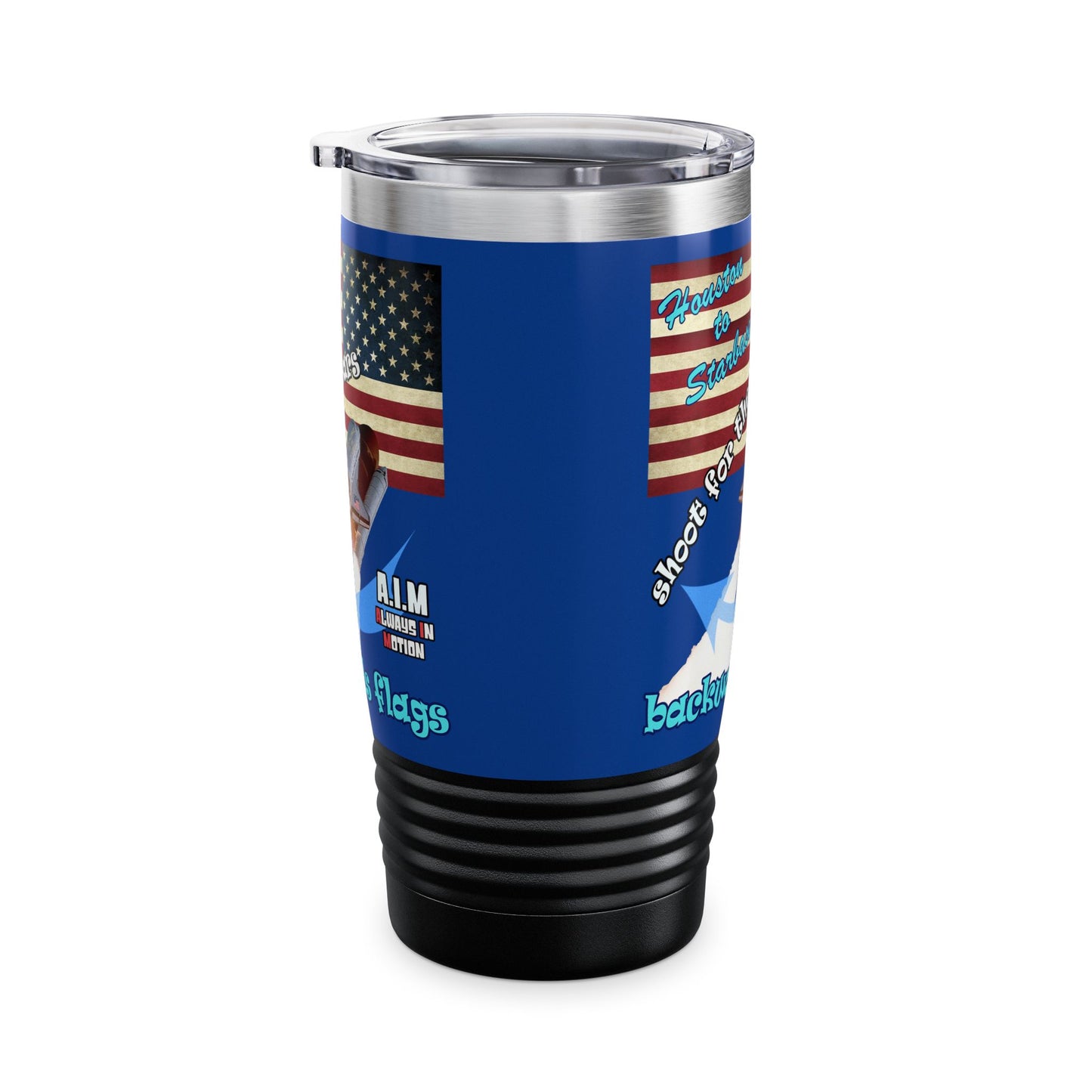 shoot for the stars - Ringneck Tumbler, 20oz (dark blue)