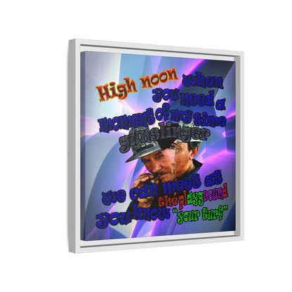 high noon - framed canvas art (grey-pink wave)