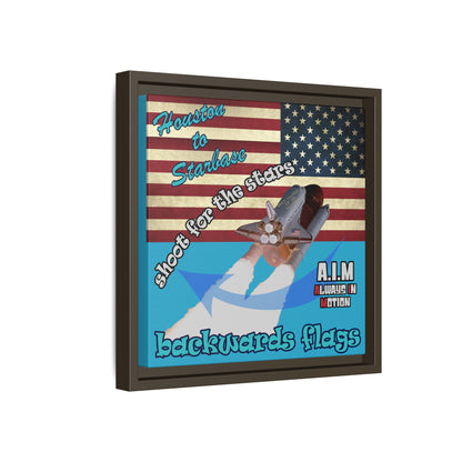 shoot for the stars - framed canvas art (turquoise)