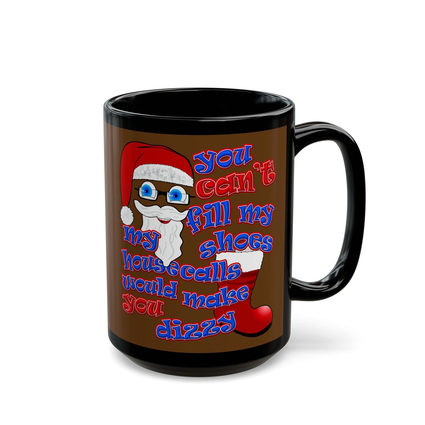 santa's shoes - Black Mug (brown)
