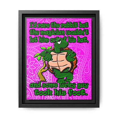 turtle race - framed canvas art (pink swirl)