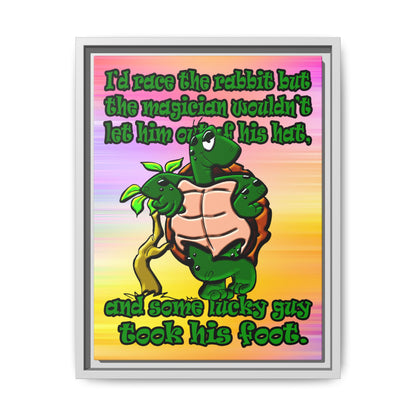 turtle race - framed canvas art (color blur)
