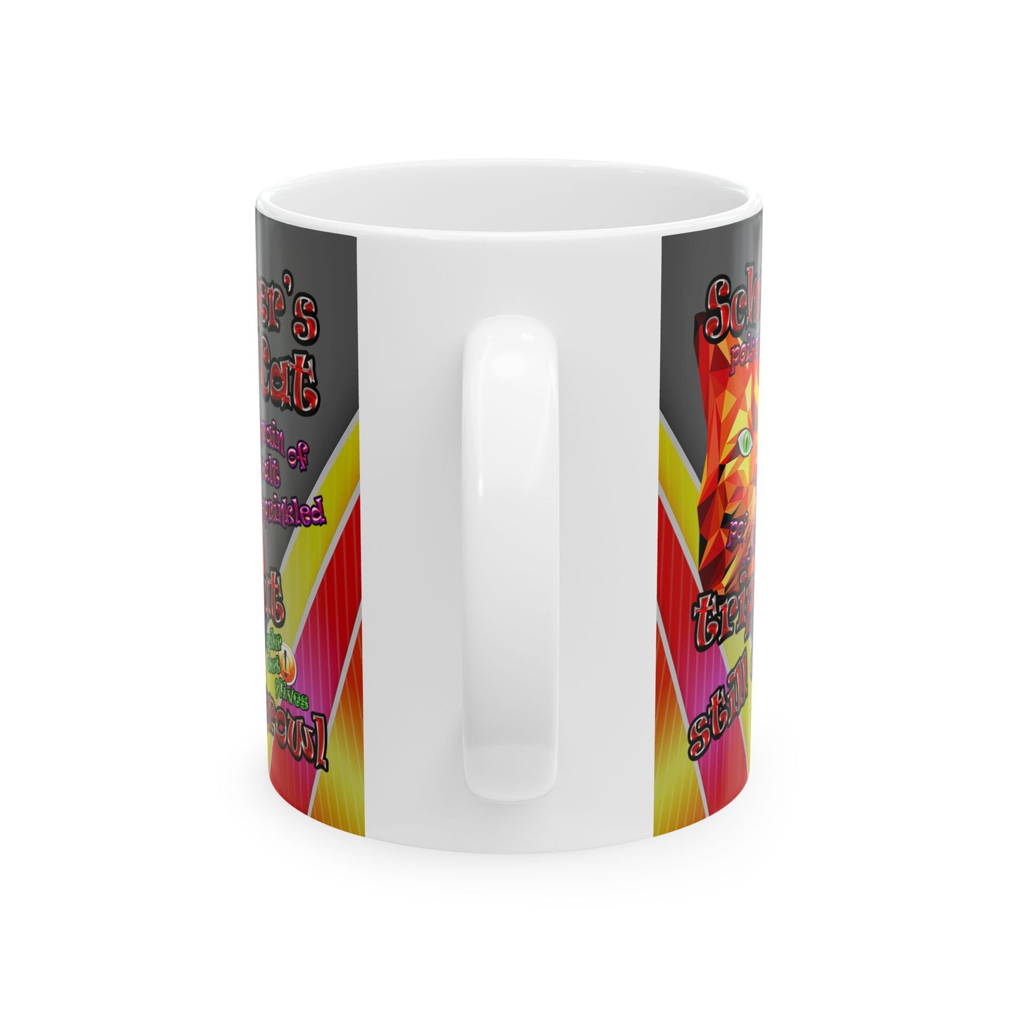 schrodinger's cat - White Mug (rainbow split)