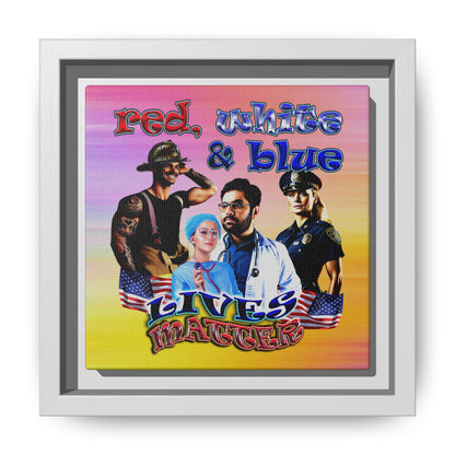 rw&b lives matter - framed canvas art (color blur)