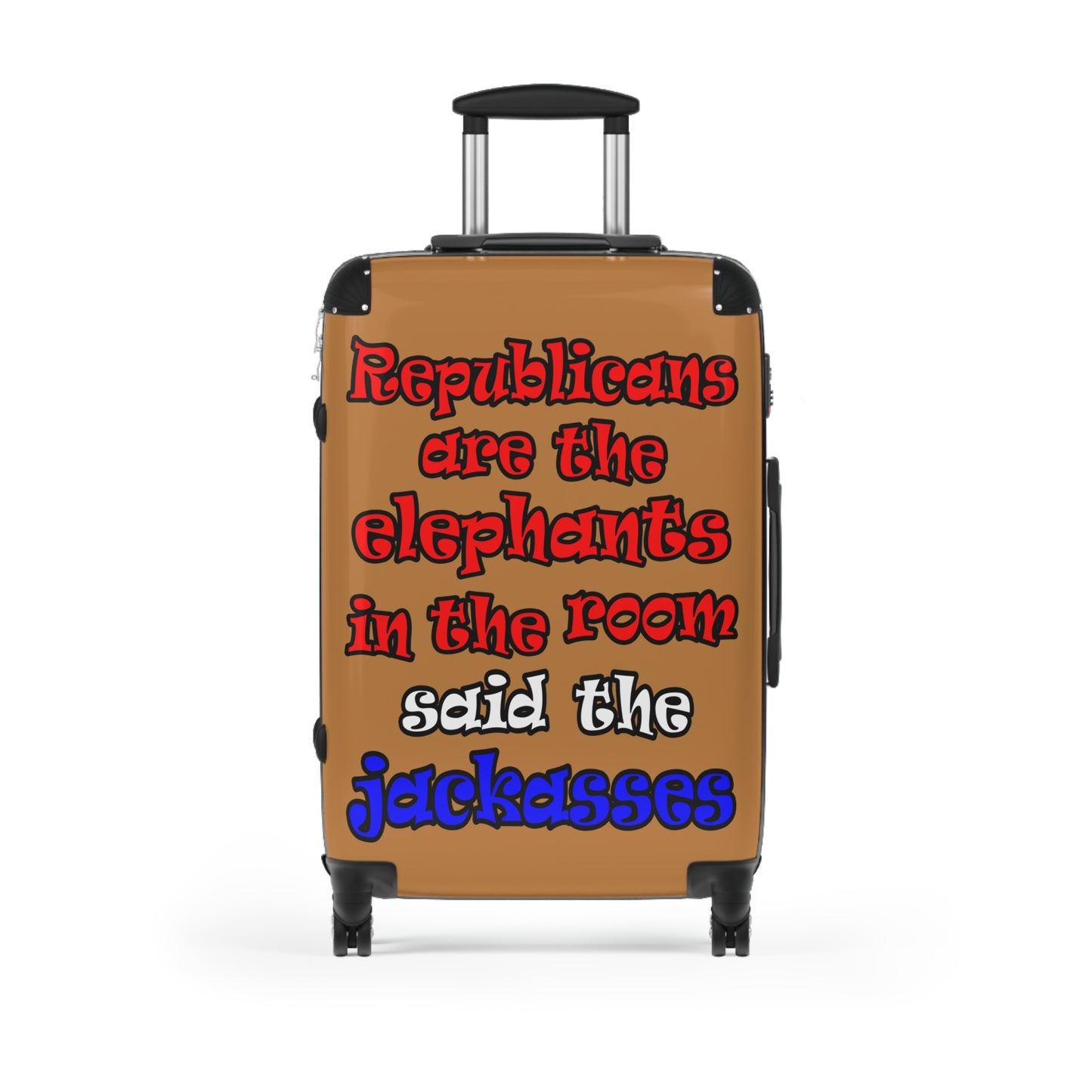 donkeys and elephants - Suitcase (light brown)