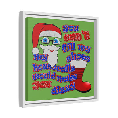 santa's shoes - framed canvas art (green)
