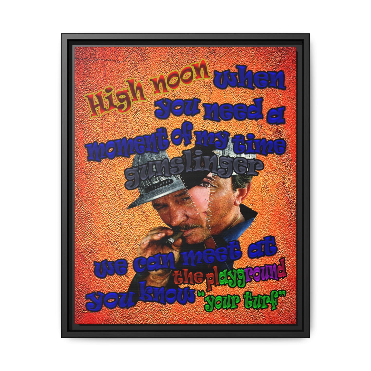 high noon - framed canvas art (burnt orange)