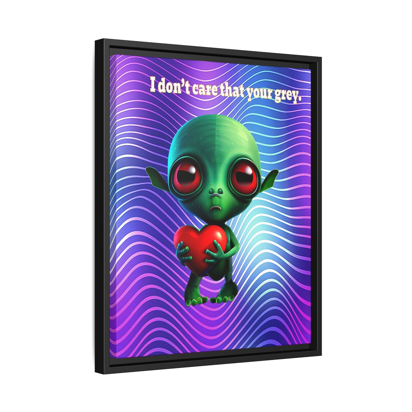 I don't care that your grey - framed canvas art (purple wave)