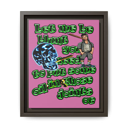 og - framed canvas art (light pink)