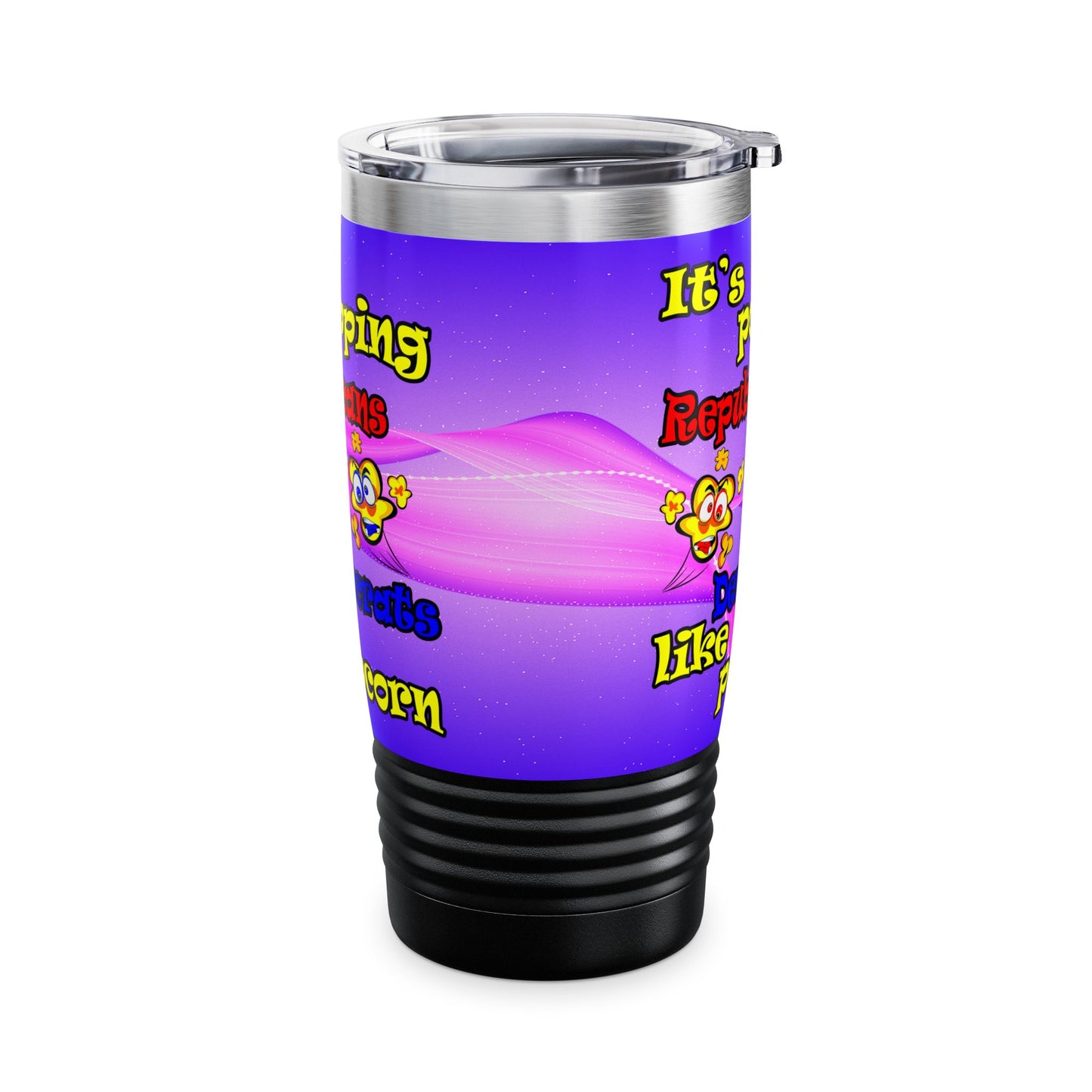 popping like popcorn - Ringneck Tumbler, 20oz (purple-pink wave)