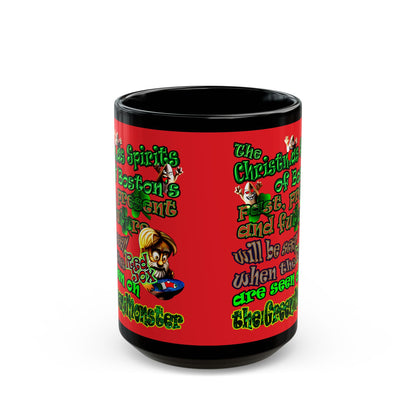 christmas spirits of boston - Black Mug (red)