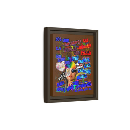 drop the beat - framed canvas art (brown)