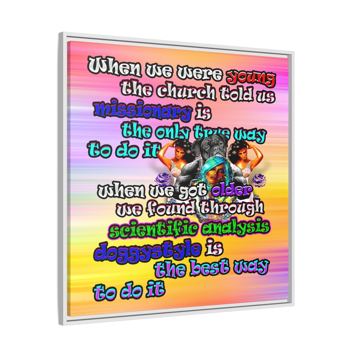 doggystyle - framed canvas art (color blur)