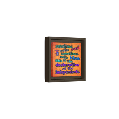 declaration of the independents - framed canvas art (burnt orange)