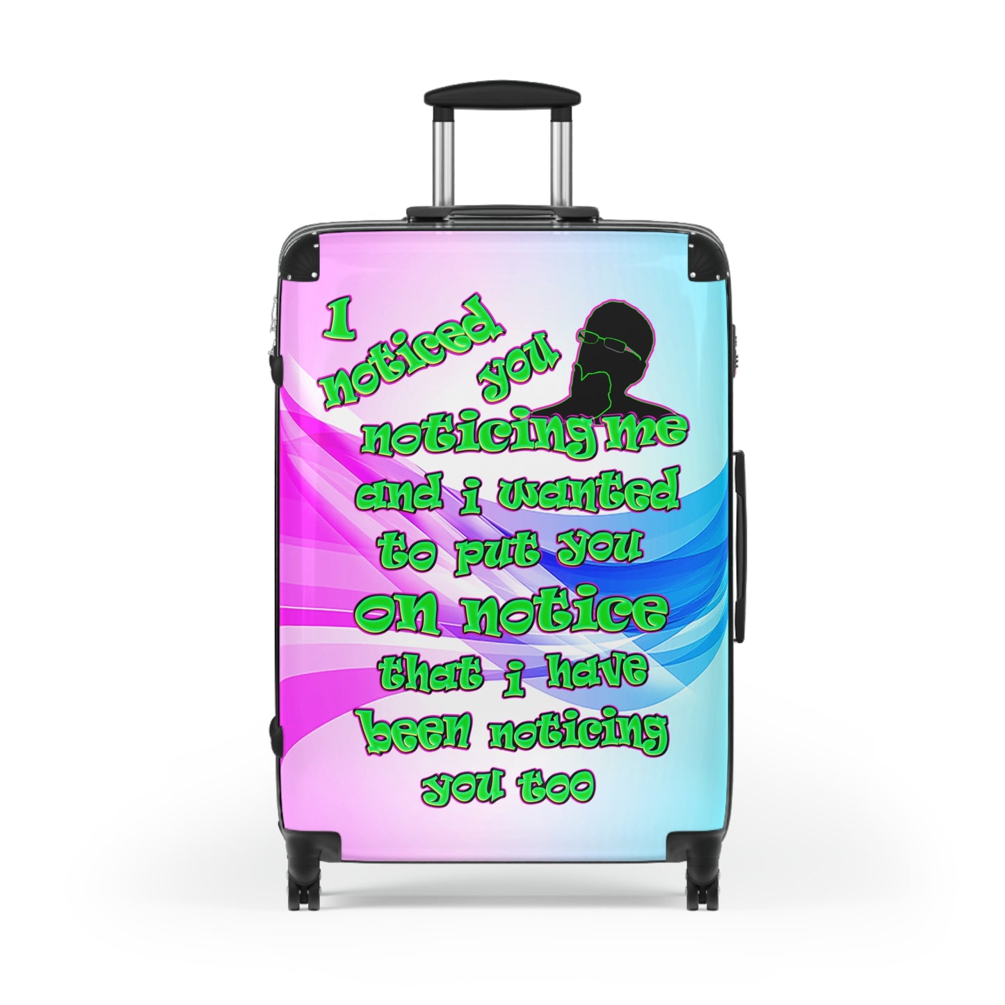 noticed you noticing - Suitcase (light blue-pink wave)