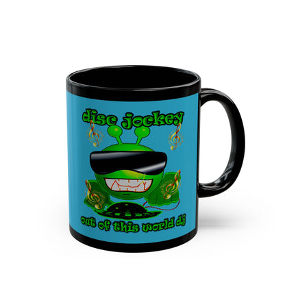 disc jockey - Black Mug (turquoise)