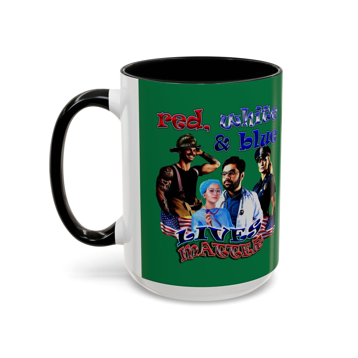 rw&b lives matter - Accent Mug (dark green)
