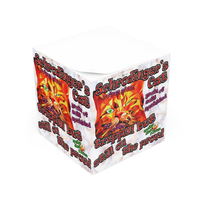 schrodinger's cat - note cube (white marble)