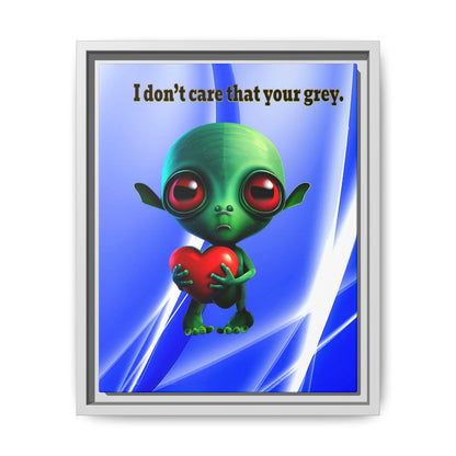 I don't care that your grey - framed canvas art (blue-white wave)