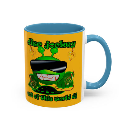 disc jockey - Accent Mug (yellow)