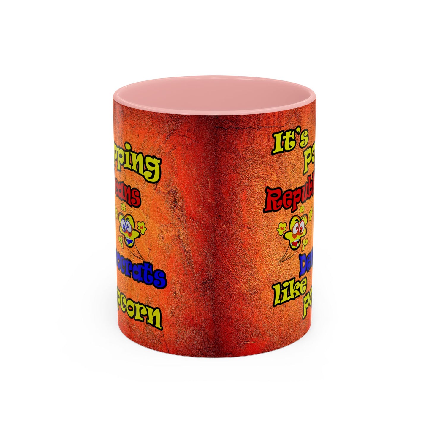 popping like popcorn - Accent Mug (burnt orange)