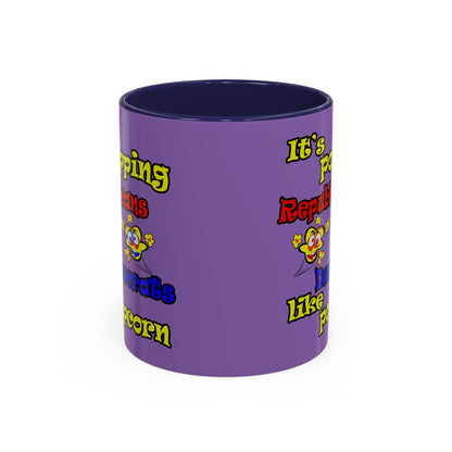 popping like popcorn - Accent Mug (light purple)
