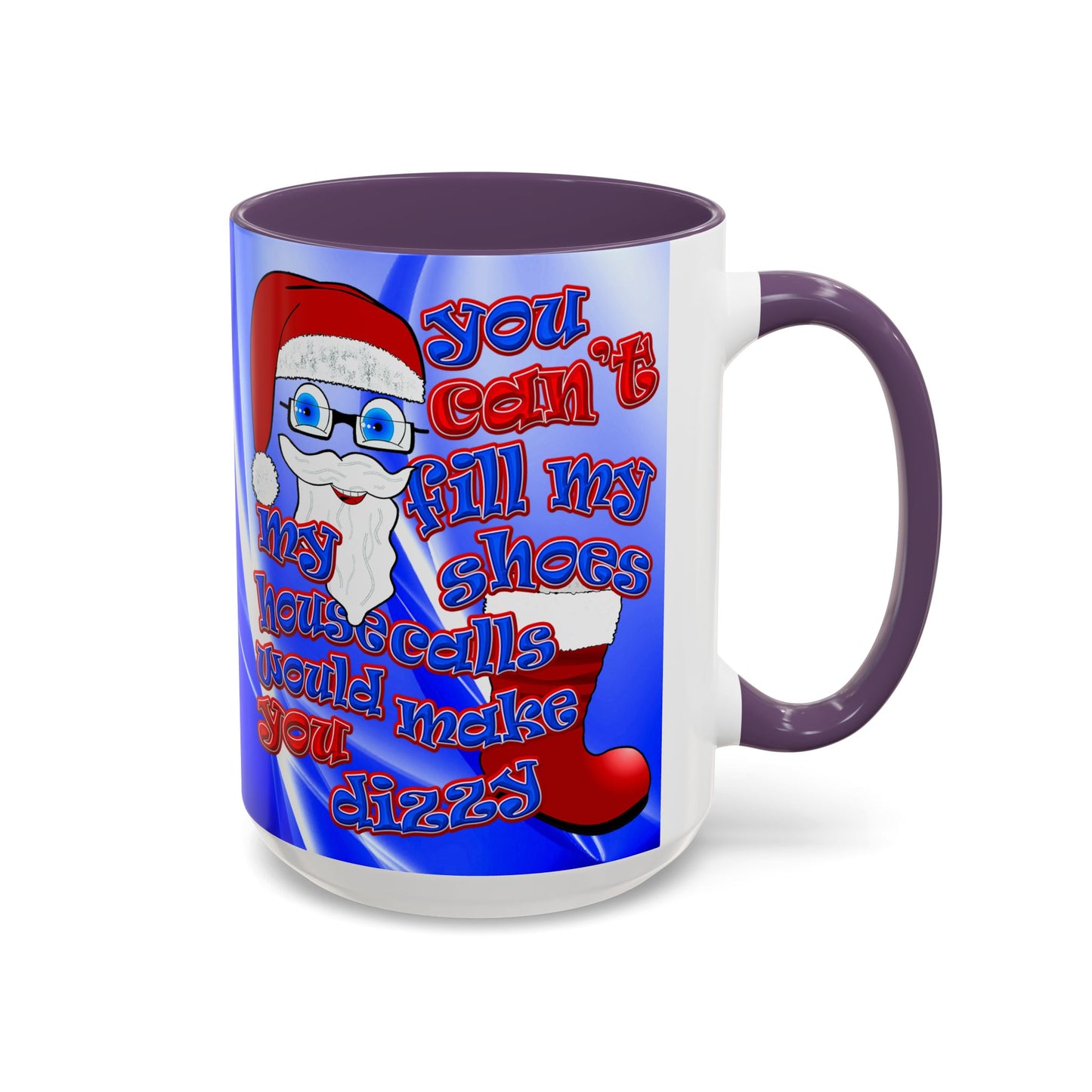 santa's shoes - Accent Mug (blue-white wave)
