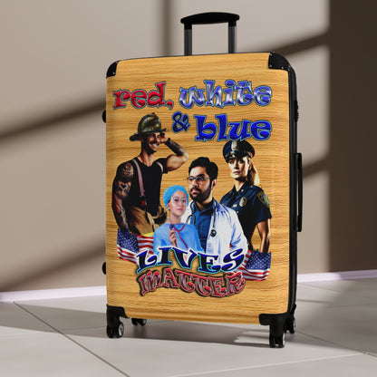 rw&b lives matter - Suitcase (butterscotch wood finish)