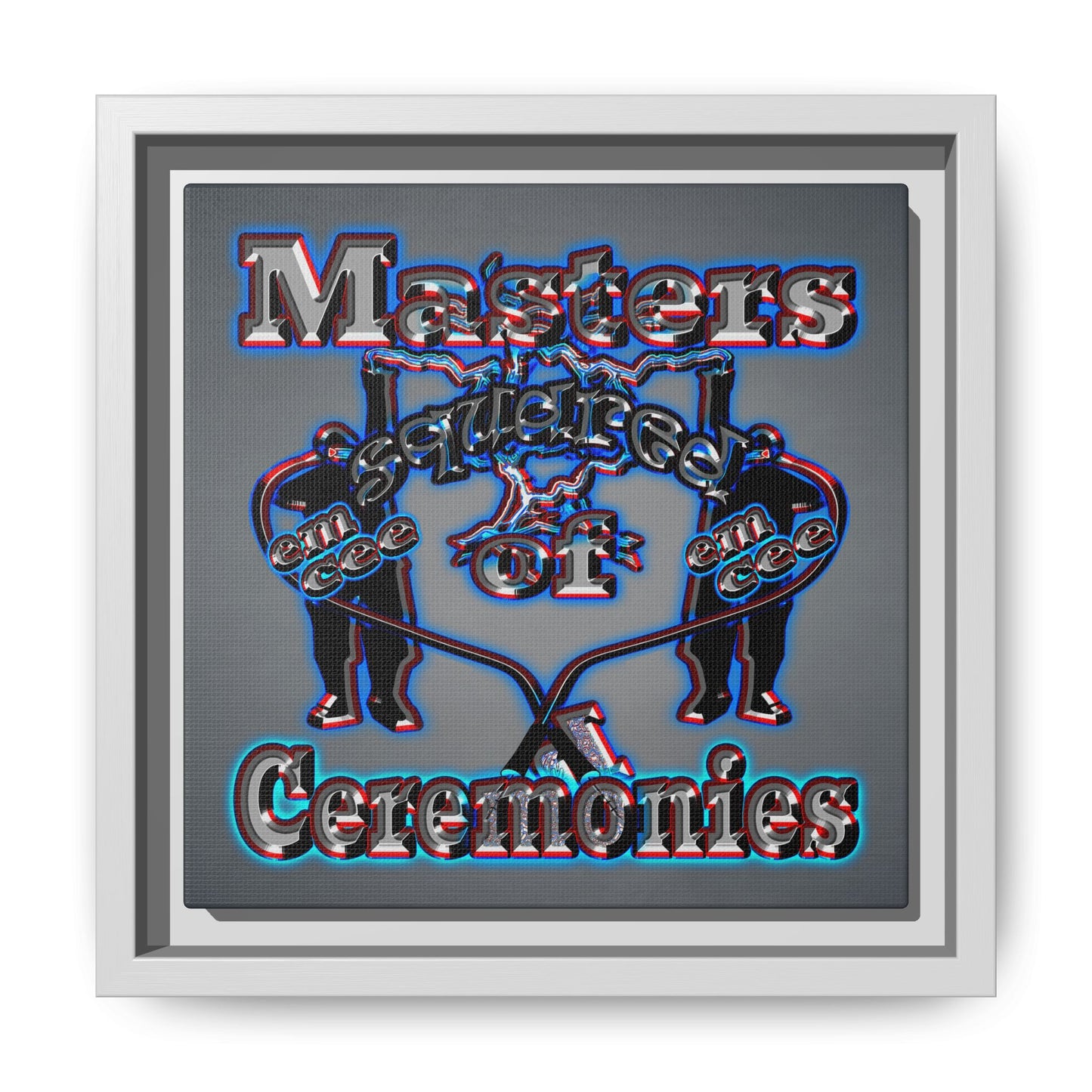 em cee squared - framed canvas art (grey-light grey)