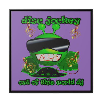 disc jockey - framed canvas art (light purple)