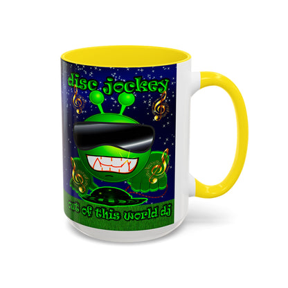 disc jockey - Accent Mug ('snoops' background)