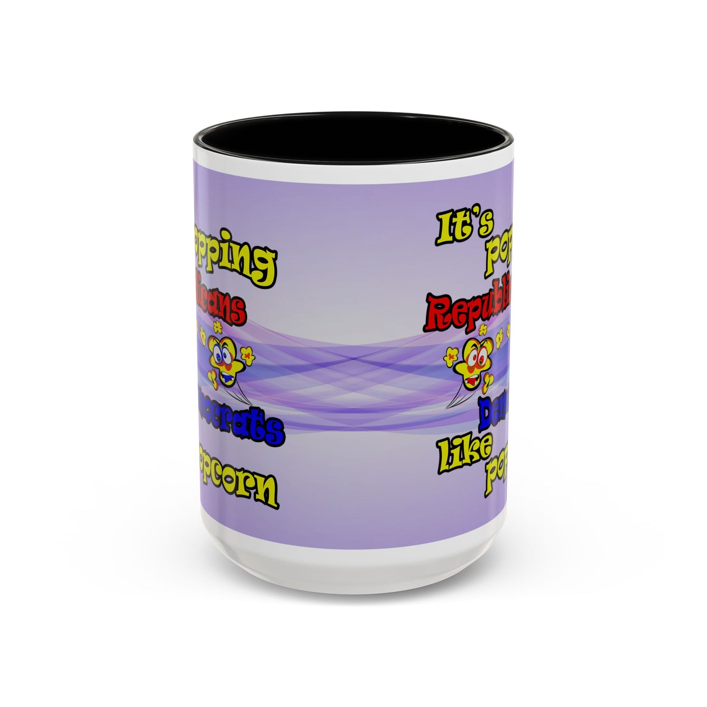 popping like popcorn - Accent Mug (light blue-pink wave)