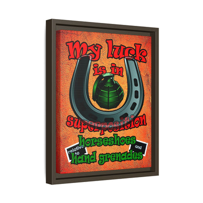 my luck - framed canvas art (burnt orange)