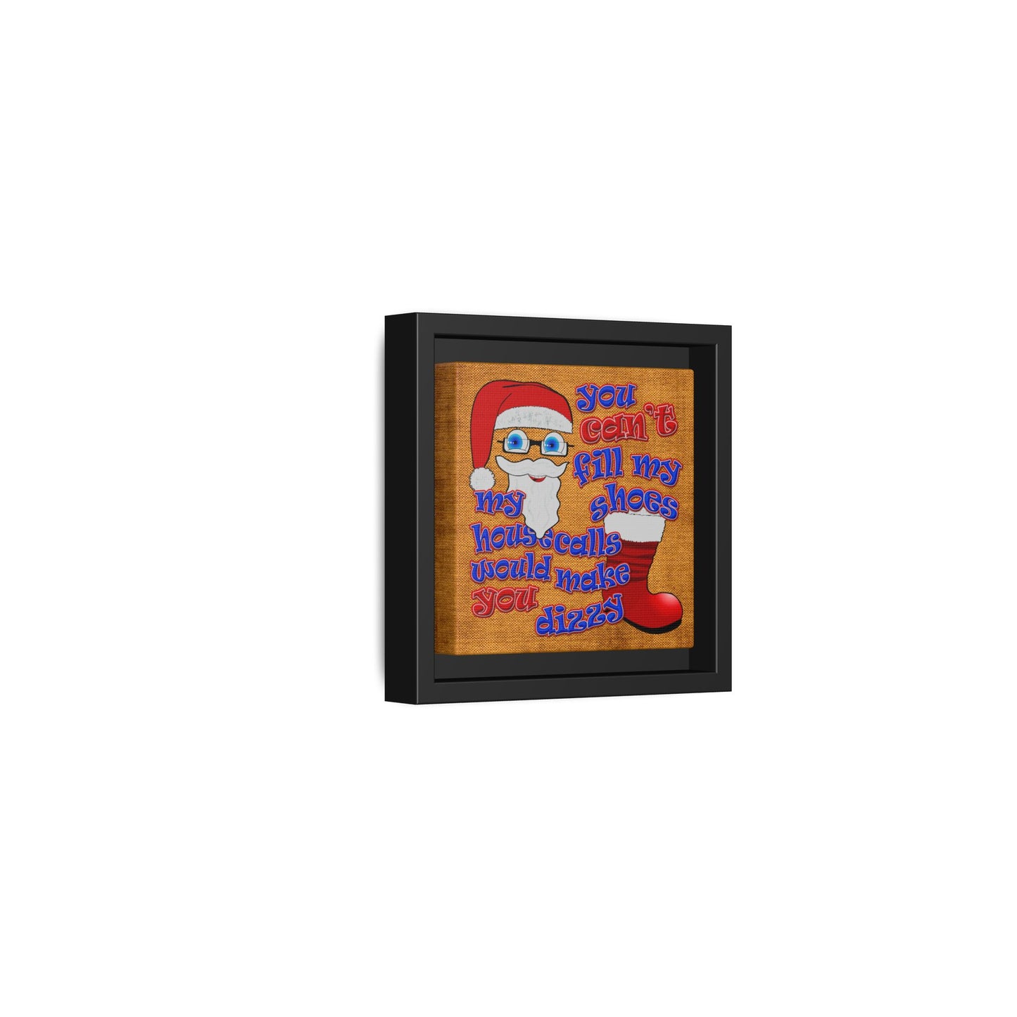santa's shoes - framed canvas art (brown papyrus)
