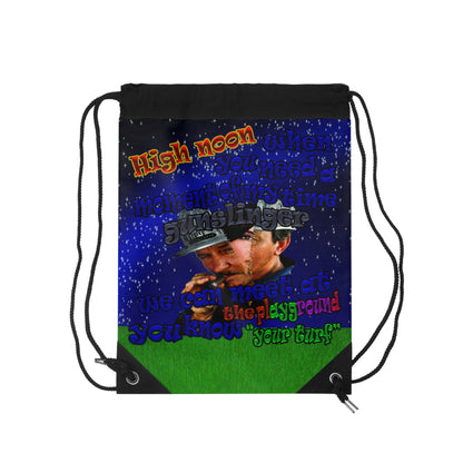 high noon - Drawstring Bag ('snoops' background)