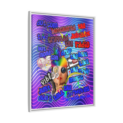 drop the beat - framed canvas art (purple wave)
