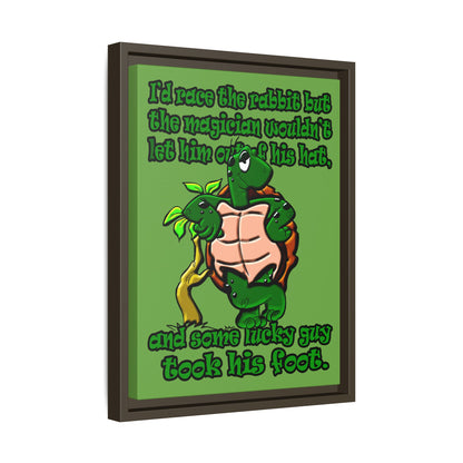 turtle race - framed canvas art (green)