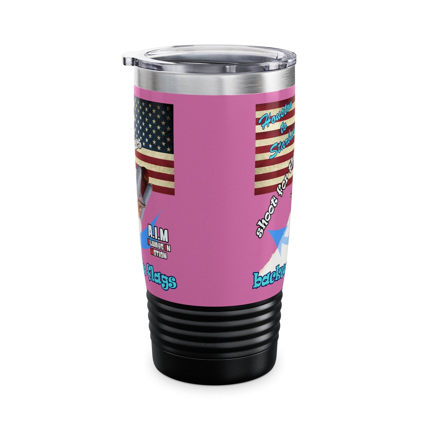 shoot for the stars - Ringneck Tumbler, 20oz (light pink)