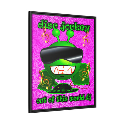 disc jockey - framed canvas art (pink swirl)