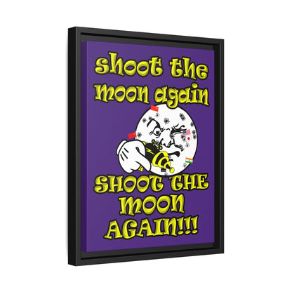 shoot the moon again - framed canvas art (purple)