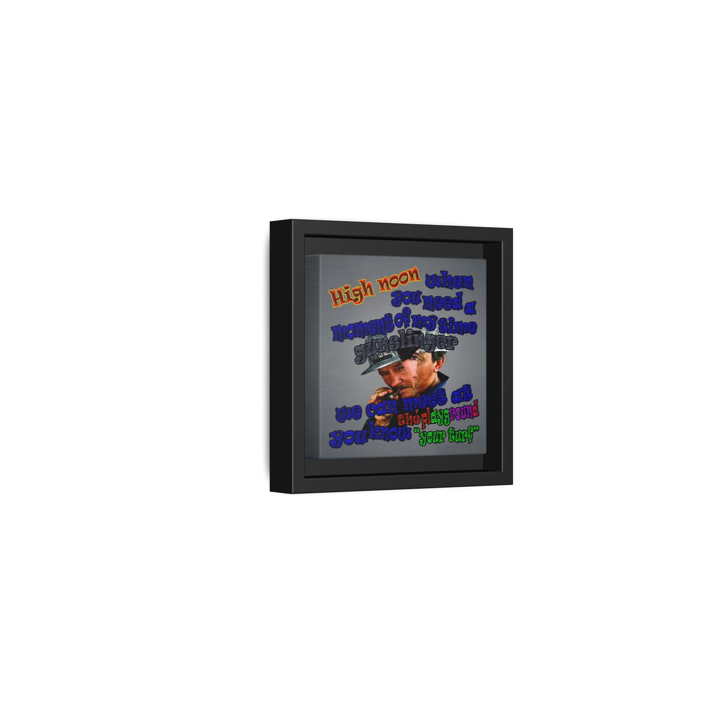 high noon - framed canvas art (grey-light grey)