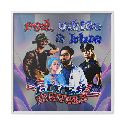 rw&b lives matter - framed canvas art (grey-pink wave)