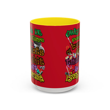 the bum's shit - Accent Mug (dark red)