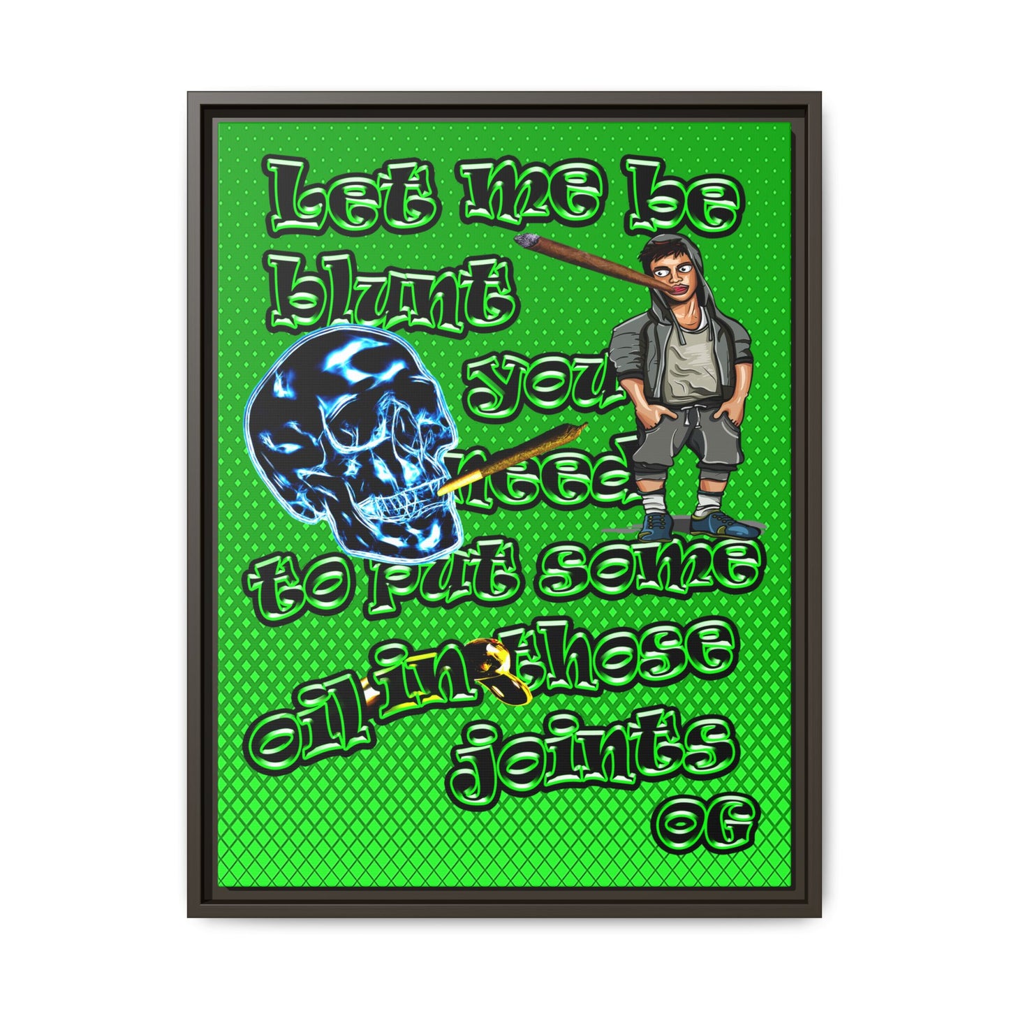 og - framed canvas art (logo green)