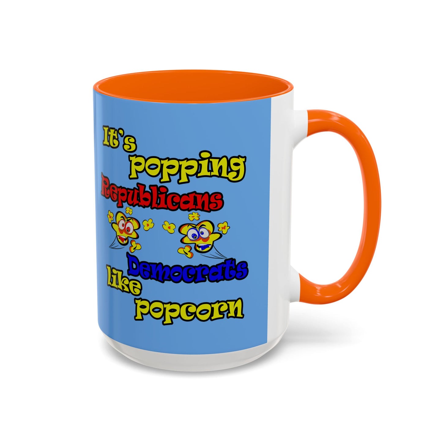 popping like popcorn - Accent Mug (light blue)