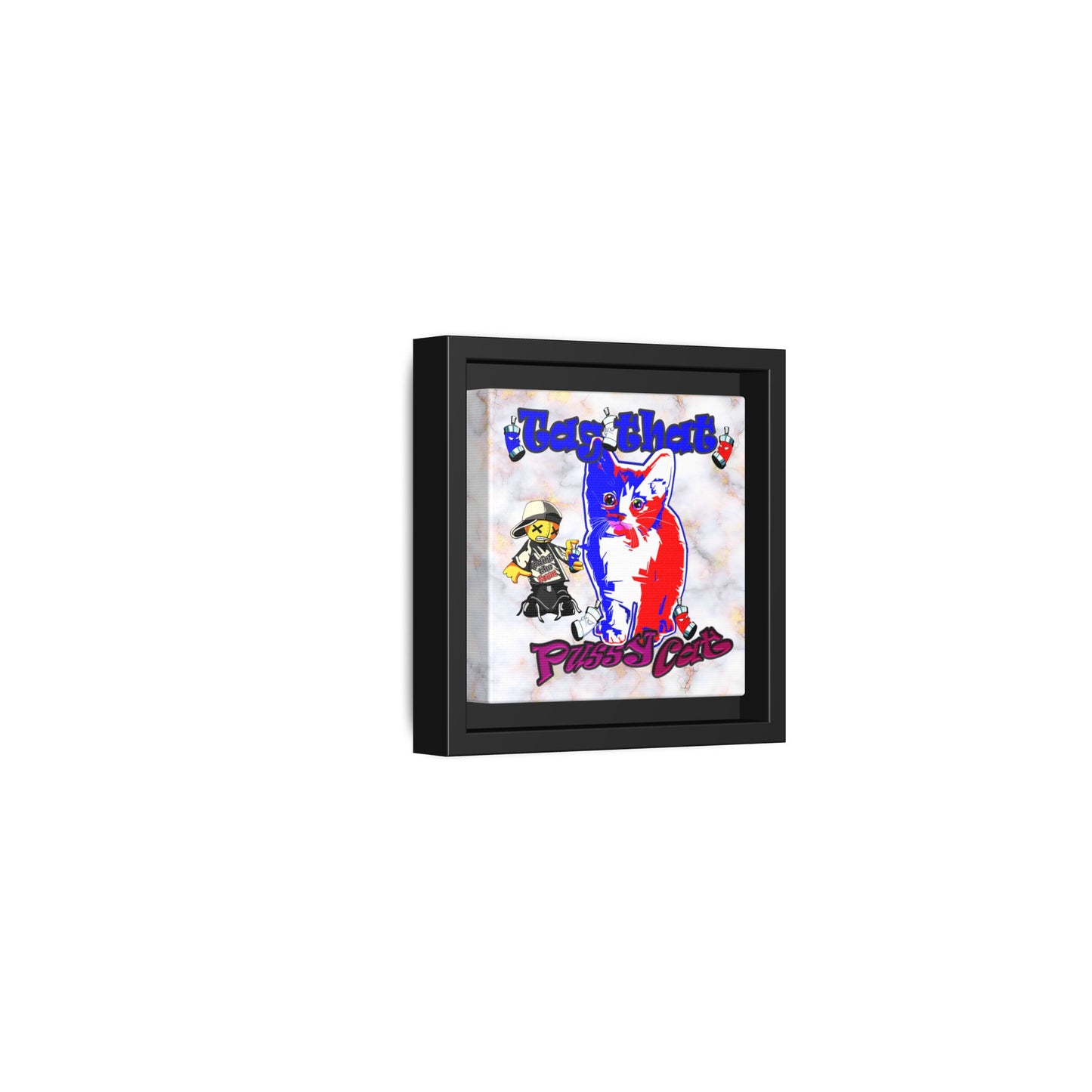 tag that - framed canvas art (white marble)