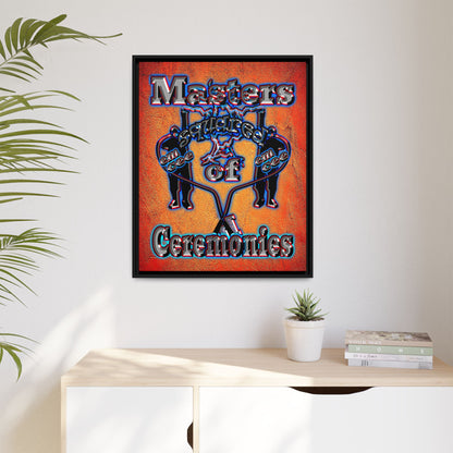 em cee squared - framed canvas art (burnt orange)